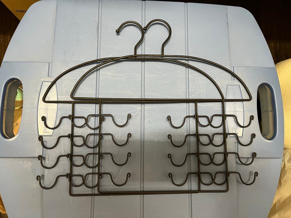 Set of Two Black Multi-Tier Hangers for Tanks, Camisoles, Bras, Scarves, Bags